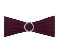 KDYVK Lot de 25 nœuds de Chaise Extensibles de 35,6 x 12,7 cm avec Boucle coulissante for décorations de Banquet de Mariage, Marron Clair(Maroon)