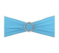KDYVK Lot de 25 nœuds de Chaise Extensibles de 35,6 x 12,7 cm avec Boucle coulissante for décorations de Banquet de Mariage, Marron Clair(Light Blue)