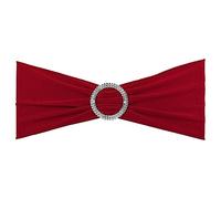 KDYVK Lot de 25 nœuds de Chaise Extensibles de 35,6 x 12,7 cm avec Boucle coulissante for décorations de Banquet de Mariage, Marron Clair(Burgundy)