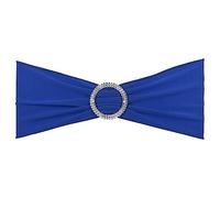 KDYVK Lot de 25 nœuds de Chaise Extensibles de 35,6 x 12,7 cm avec Boucle coulissante for décorations de Banquet de Mariage, Marron Clair(Blue)