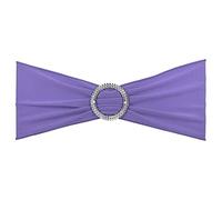 KDYVK Lot de 25 nœuds de Chaise Extensibles de 35,6 x 12,7 cm avec Boucle coulissante for décorations de Banquet de Mariage, Marron Clair(Light Purple)