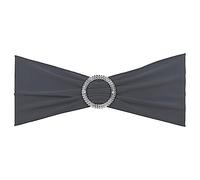 KDYVK Lot de 25 nœuds de Chaise Extensibles de 35,6 x 12,7 cm avec Boucle coulissante for décorations de Banquet de Mariage, Marron Clair(Dark Gray)