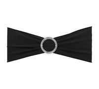 KDYVK Lot de 25 nœuds de Chaise Extensibles de 35,6 x 12,7 cm avec Boucle coulissante for décorations de Banquet de Mariage, Marron Clair(Black)
