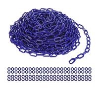 KDYVK Maillots de chaîne en plastique, chaîne de sécurité de 100 pieds, vert pour contrôle de la foule, parking, clôture, portail, concert, chantier naval et décoration (bleu)
