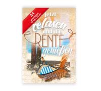 KE - Carte de retraite XXL A4, vierge à l'intérieur, avec enveloppe, emballée sous film plastique - Motif parfait pour la retraite