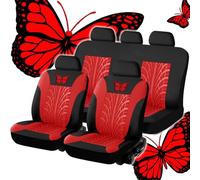 KEAAN 5 Places Universel Housses de siège de Voiture pour Toyota Yaris 5-Door/Yaris Cross/Yaris 3-Door XP210 XP150 (EM) XP130 XP90 XP10 1999-2023 2024 2025 Couvre Sieges,Red