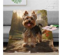 KeAan Terrier du Yorkshire Couverture en Molleton De Couverture De Flanelle Imprimée De Chiot Mignon pour Lit- Couverture De Canapé - Enfant Adulte - All Saisons 50x60inch(127x152cm)