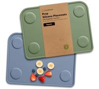 KeaBabies 2pk Set de Table en Silicone pour Les Enfants, Les Tout-Petits - 30.5 x 22.9cm nappes antidérapantes bébé en Silicone pour Les Enfants pour la Table à Manger, qualité (Slate, Regular)