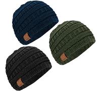 KeaBabies Bonnets d'hiver Baby Beanies - Lot De 3 Moufles en Tricot Doux pour Garçons, Filles - Bonnet d'hiver pour Bébé Garçon, Fille - Bonnet d'hiver Cute Baby Beanies - 3 À 36 Mois (Urban)