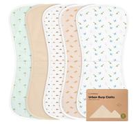 KeaBabies BurpCloths Bio pour bébés garçons et Filles - Paquet de 5 Ultra Absorbant - Serviette Nouveau-né - Lait cracher des Chiffons - Bavoir Burpy pour Unisexe, Garçon, Fille (Roarsome)