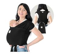 KeaBabies D-Lite Écharpe de portage pour bébé - Facile à porter et réglable, porte-bébé du nouveau-né au tout-petit, porte-bébé à anneau (noir tendance)
