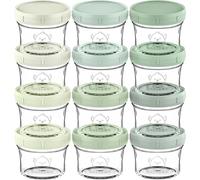 KeaBabies Lot de 12 boîtes de conservation pour nourriture pour bébé - Anti-fuite - Passe au micro-ondes - Récipient de rangement pour nourriture pour bébé - Bocaux à boules (Sage)