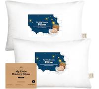 KeaBabies Oreiller Blanc Tout-Petit pour Dormir - 2-Pack D'oreillers Tout-Petit en Coton Biologique, Oreiller pour Tout-Petits, pour Le Voyage, L'école, La Sieste, Lavage en Machine(Soft White)