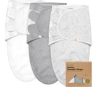 KeaBabies Sacs de Sommeil Bio - 3 Paquets de Langes pour Nouveau-né 0-3 Mois - Ergonomique et Couchage (Cloud)