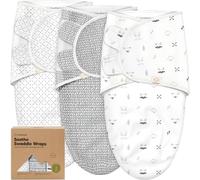 KeaBabies Sacs de sommeil bio pour bébé - 3 paquets de langes pour bébé nouveau-né 0-3 mois - Sac de sommeil ergonomique pour bébé - Sac de lange pour bébé - Sac de couchage pour bébé