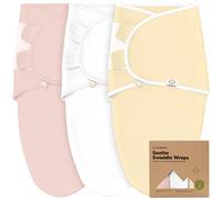 KeaBabies Sacs de Sommeil Bio pour bébé - 3 Paquets de Langes pour bébé Nouveau-né 0-3 Mois - Sac de Sommeil Ergonomique pour bébé - Sac de Lange pour bébé - Sac de Couchage pour bébé (Daffodil)