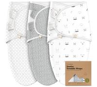 KeaBabies Sacs de Sommeil Bio pour bébé - 3 Paquets de Langes pour bébé Nouveau-né 0-3 Mois - Sac de Sommeil Ergonomique pour bébé - Sac de Lange pour bébé - Sac de Couchage pour bébé (Nordic, XS)