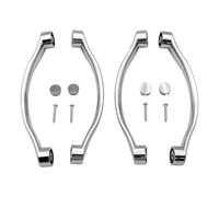 KEABATH Lot de 2 paires de poignées de porte de douche incurvées en plastique ABS chromé pour cabine de douche 140 mm