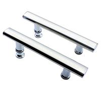 KEABATH Lot de 2 poignées de porte de douche carrées avec boutons en plastique pour cabine de douche, cabine de douche, trou à trou central 145 mm