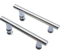 KEABATH Lot de 2 poignées de porte de douche de rechange en acier inoxydable avec boutons en plastique 145 mm