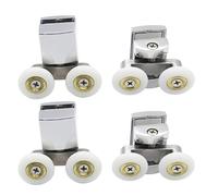 KEABATH Lot de 2 rouleaux de porte de douche en alliage de zinc massif de 23 mm de diamètre, roues doubles pour porte de douche, cabine de douche, pièces de rechange pour porte de douche