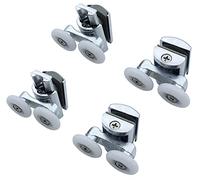 KEABATH Lot de 4 roulettes doubles en alliage de zinc massif de 23 mm de diamètre pour cabine de douche, salle de douche, écran de douche