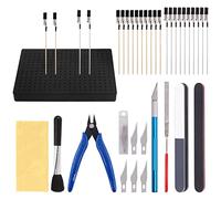 Keadic 37pcs Kit Peinture Modèle Comprend Outils Base Professionnels De Modèle Gundam, Support Base Support Peinture Et Outils De Modélisation Clips D'alligator Pour Airbrush
