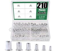 Keadic Aluminium Écrou de Rivet Tête plate fileté Insert Nutsert Assortiment kit - M3 M4 M5 M6 M8 M10 (métrique) Assortment Kit 1