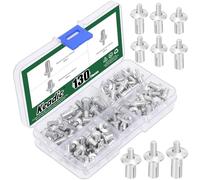Keadic Assortiment de 130 rivets M5 x 7/9/11 mm en aluminium avec tête ronde et étui en plastique, rivets aveugles pour équipement mécanique électronique