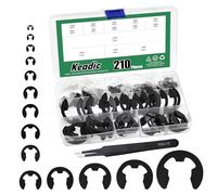 Keadic Assortiment de 211 pièces de 14 tailles E-Clip M1.5/M2/M3/M4/M5/M6/M7/M8/M9/M10/M12/M15/M19/M22 en alliage d'acier