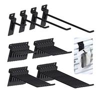 Keadic Assortiment de 32 crochets muraux à lattes de 6/10/15/20,3 cm, crochets de suspension robustes pour panneau perforé pour garage, magasin, vente au détail (noir)