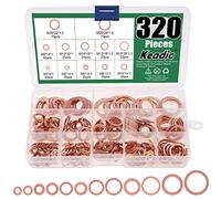 Keadic Assortiment de 320 rondelles plates en cuivre 12 tailles M5 M6 M8 M10 M12 M14 M16 M20
