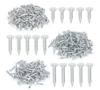 Keadic Assortiment de 400 clous en feutre galvanisé de 1,9 cm, 2,5 cm, 3,2 cm, clous à tête large de 20/25/30 mm, clous pour toiture, feutre, film isolant, panneau en mousse, asphalte, fixation simple