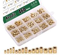 Keadic Assortiment de 460 écrous filetés en laiton M2 M3 M4 M5 à filetage femelle, parfaits pour fixer le moulage par injection