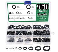 Keadic Assortiment de 760 rondelles de verrouillage à ressort en alliage d'acier zingué noir, 9 tailles - M2 M2.5 M3 M4 M5 M6 M8 M10 M12 (kit 10)