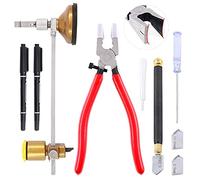 Keadic Ensemble d'outils de coupe de verre contenant une pince à joint de verre, une pointe en carbure de 2 mm à 20 mm avec 3 lames en bonus, mosaïques, vitraux