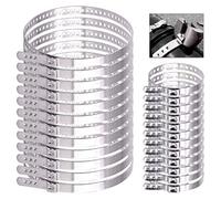 Keadic K-368 Kit de 24 colliers de serrage pour coffre de voiture, 12 petits et 12 grands colliers de serrage universels réglables en acier inoxydable