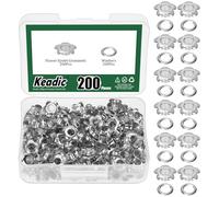 Keadic Kit de 200 œillets métalliques de 5 mm (3/16 pouces), œillets à coudre en forme de fleurs pour cuir, tissu, vêtements, ceintures, chaussures, accessoires de maroquinerie et loisirs créatifs