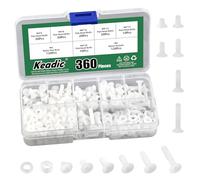 Keadic Kit de vis de machine à tête plate, en nylon, blanc, métriques, pour machine à tête plate, pour l'industrie de la machine (M4)