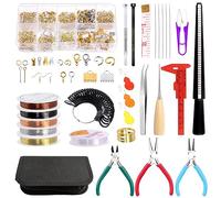 Keadic Kit d'outils de fabrication de bijoux 947 pièces avec fil à perles, mini pince, extrémités de cordon, fermoirs mousquetons, crochets de boucles d'oreilles, anneaux ouverts, vis à œil pour