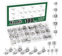 Keadic Lot de 100 ressorts de batterie AA négatifs à positifs plaqués nickel, assortiment de contacts pour supports de batterie, jouets, gadgets et travaux de réparation (AA)