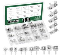 Keadic Lot de 100 ressorts de batterie AA négatifs à positifs plaqués nickel pour supports de batterie, jouets, gadgets et travaux de réparation (taille AA)