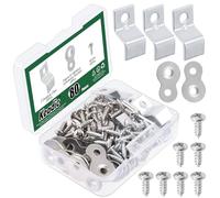 Keadic Lot de 101 fixations de dessus de table robustes avec vis, support de connecteur de table en forme de 8 et clips de bureau en Z pour meubles en bois (argenté)