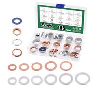 Keadic Lot de 105 joints pour bouchon de vidange, assortiment de rondelles, 90430-12031, 11026-01M02, N0138157 Kit de joints plats pour automobile