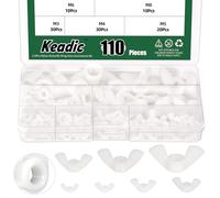 Keadic Lot de 110 écrous à ailettes métriques en nylon M3 M4 M5 M6 M8 M10 M12 Hand Twist Serrage Oreille Papillon Écrous à ailettes pour Home Building Industry (blanc)
