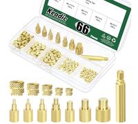 Keadic Lot de 130 embouts et inserts filetés M2/M2,5/M3/M4/M5, écrous moletés et pointes à souder pour fer à souder - Inserts pour pièces en plastique et pièces d'imprimante 3D