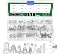 Keadic Lot de 138 ressorts coniques à ressort compressé assorti, en acier inoxydable 304, ressorts de compression coniques, ressorts de compression coniques, ressort de compression à ressort conique