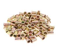 Keadic Lot de 150 écrous à rivets M6 métriques en acier au carbone plaqué zinc à tête plate (M6)