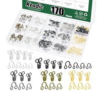 Keadic Lot de 170 crochets et œillets de fermeture pour couture, loisirs créatifs