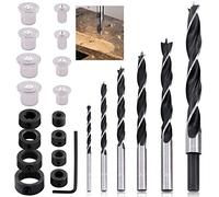 Keadic Lot de 23 forets centraux et tenon pour chevilles et forets, goupilles centrales + butée de profondeur de perçage + forets de 0.6 cm, 0.9 cm, 1.2 cm pour percer des trous précis dans le bois